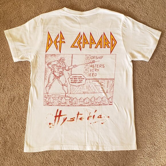 Def Leppard double-sided Hysteria comic tour band graphic tee - Picture 3 of 6